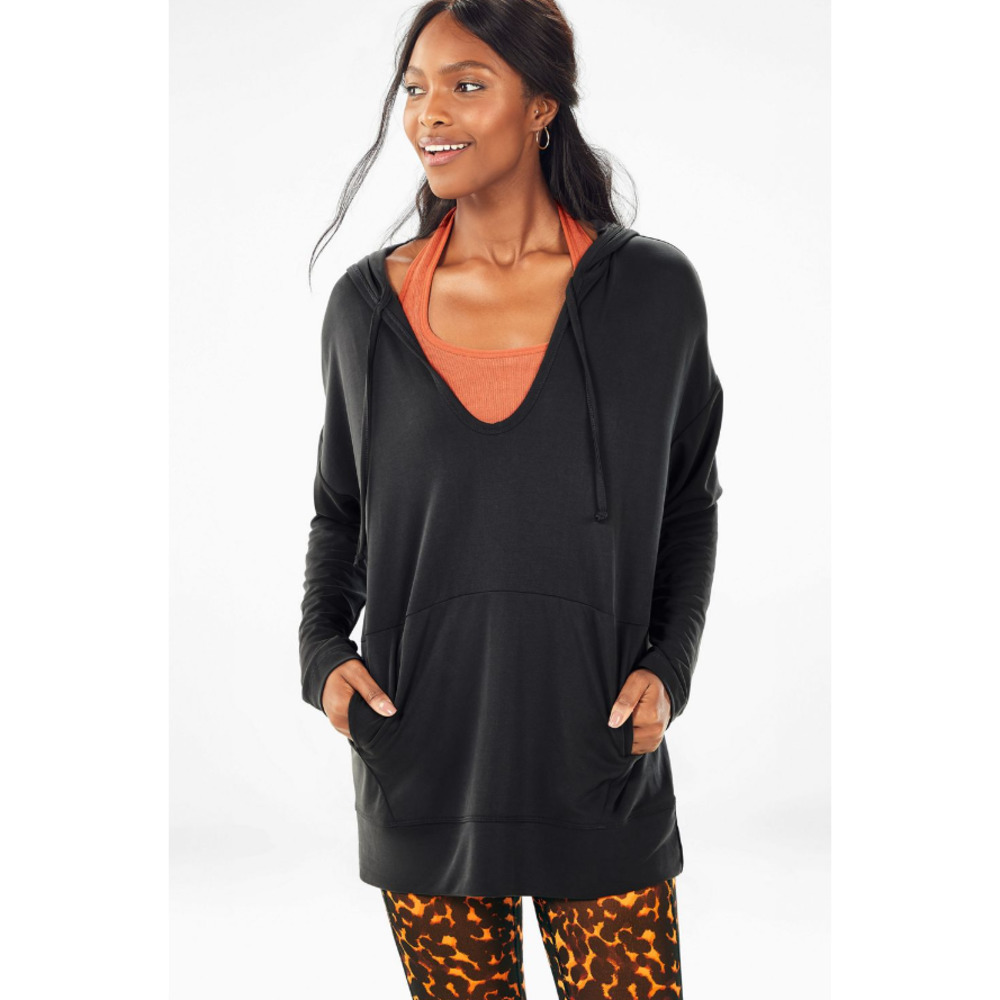 Fabletics Women's Black Hoodie Top